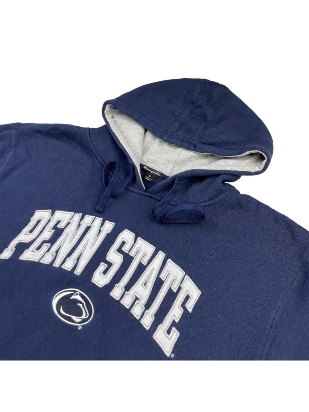 VTG Penn State x Champion Men's Pullover Hoodie Sweatshirt Navy Blue • Large